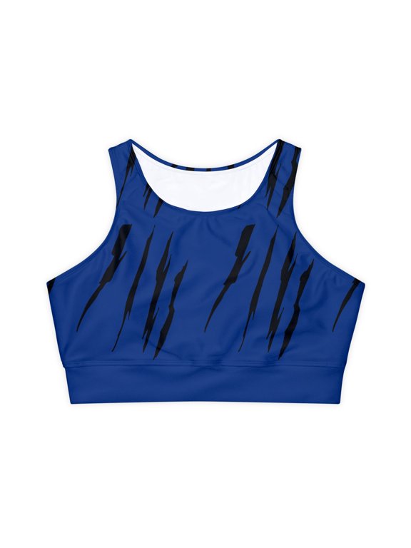 Effete Feline Claw Marks Scratch Fully Lined Padded Sports Bra (AOP)