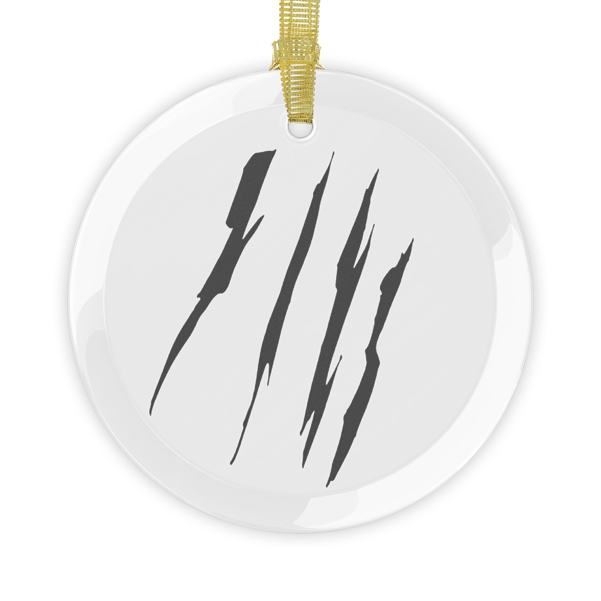 Effete Feline Claw Marks Scratch Glass Ornaments
