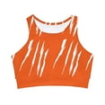 thumbnail image 1 of Effete Feline Claw Marks Scratch High Neck Crop Bikini Top (AOP), 1 of 5