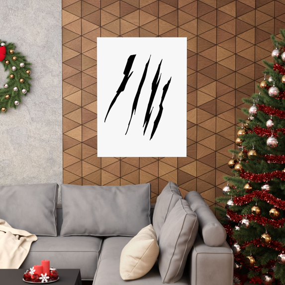 Effete Feline Claw Marks Scratch Matte Vertical Posters