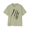 thumbnail image 1 of Effete Feline Claw Marks Scratch Men Heavy Oversized Tee, 1 of 5