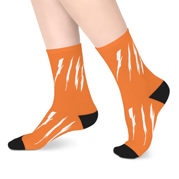 Effete Feline Claw Marks Scratch Mid-Length Socks
