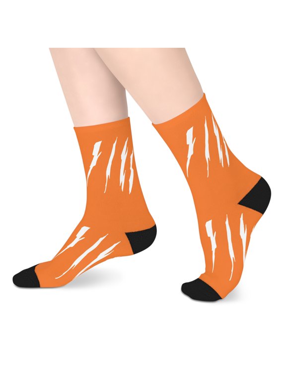 Effete Feline Claw Marks Scratch Mid-Length Socks