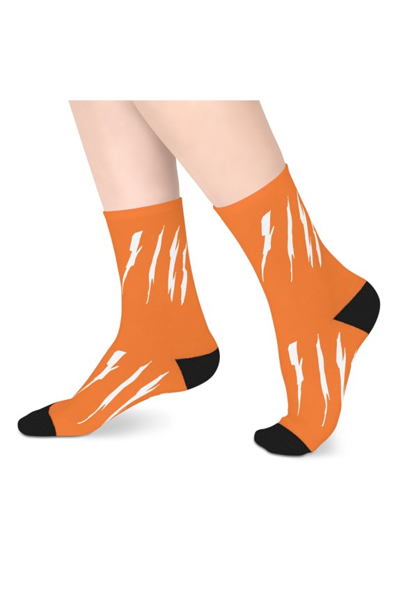 Effete Feline Claw Marks Scratch Mid-Length Socks