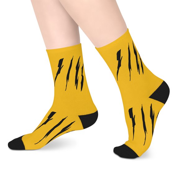 Effete Feline Claw Marks Scratch Mid-Length Socks
