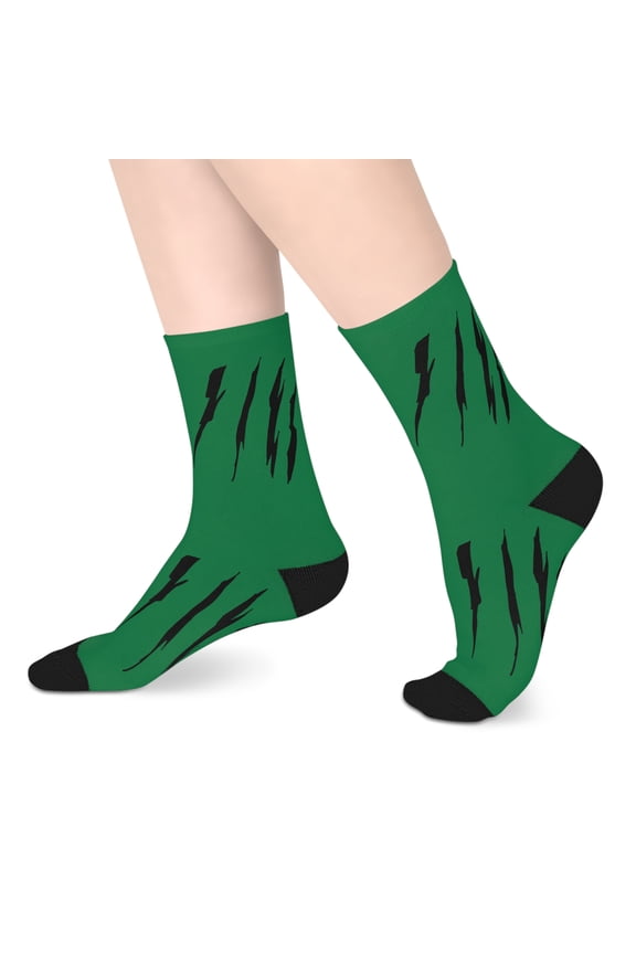 Effete Feline Claw Marks Scratch Mid-Length Socks