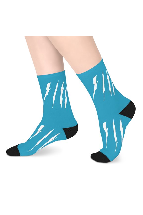 Effete Feline Claw Marks Scratch Mid-Length Socks