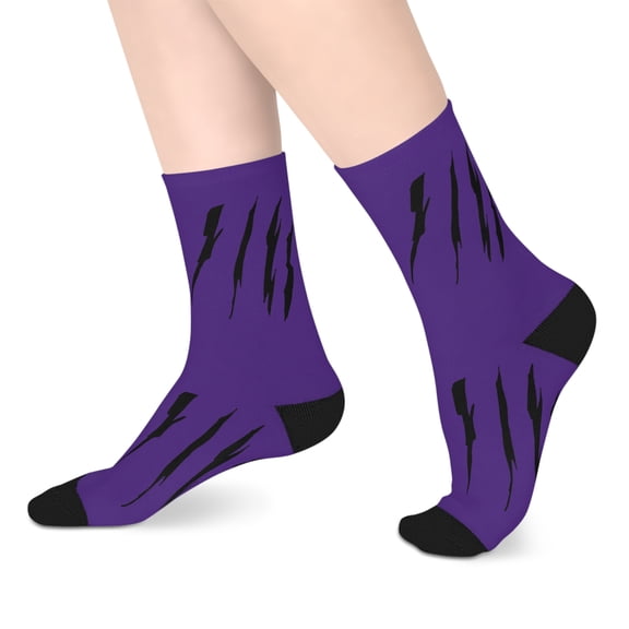 Effete Feline Claw Marks Scratch Mid-Length Socks