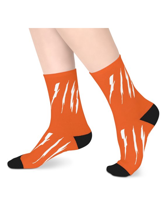 Effete Feline Claw Marks Scratch Mid-Length Socks