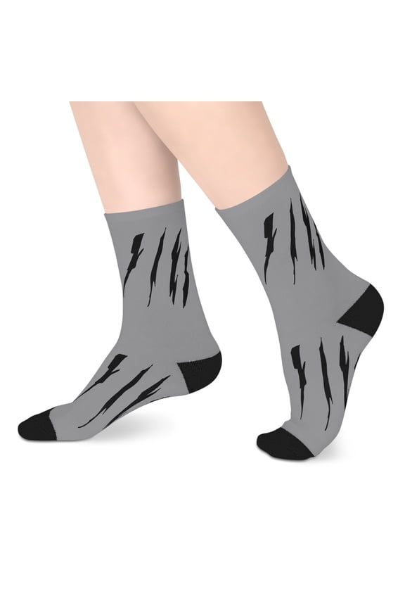 Effete Feline Claw Marks Scratch Mid-Length Socks