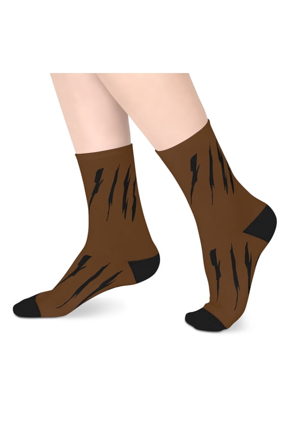 Effete Feline Claw Marks Scratch Mid-Length Socks