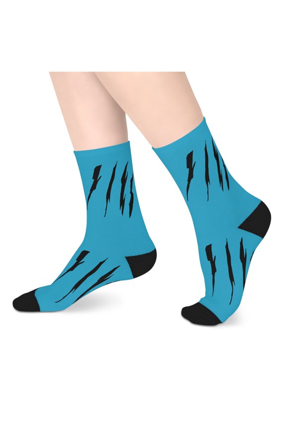 Effete Feline Claw Marks Scratch Mid-Length Socks