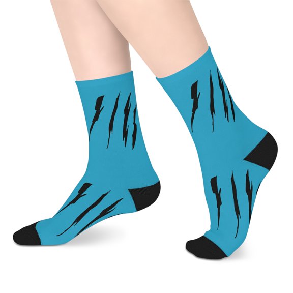 Effete Feline Claw Marks Scratch Mid-Length Socks