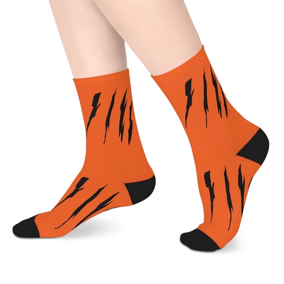 Effete Feline Claw Marks Scratch Mid-Length Socks
