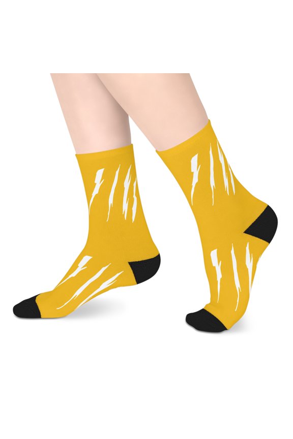 Effete Feline Claw Marks Scratch Mid-Length Socks