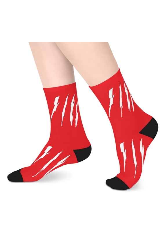 Effete Feline Claw Marks Scratch Mid-Length Socks