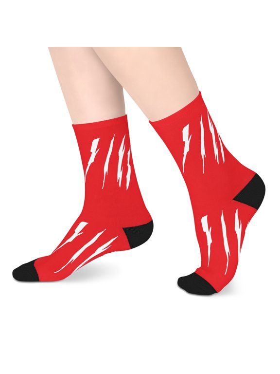 Effete Feline Claw Marks Scratch Mid-Length Socks