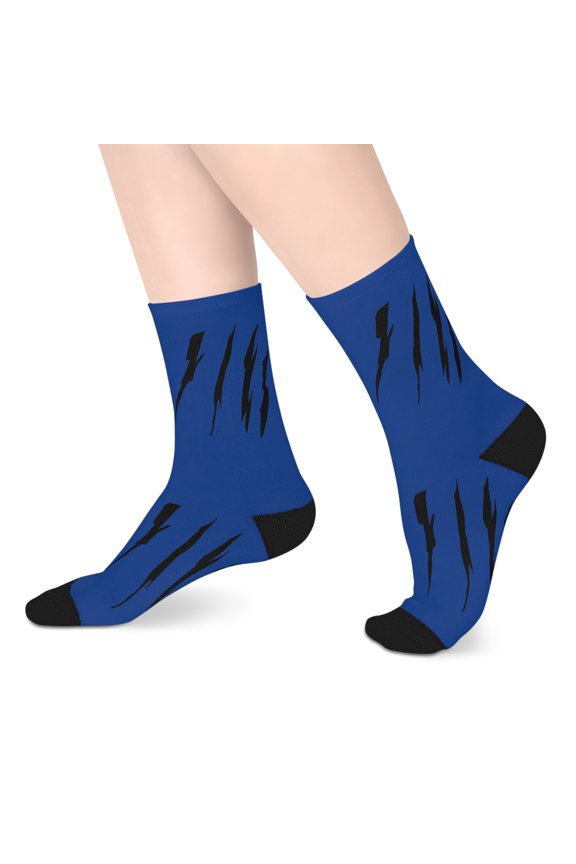 Effete Feline Claw Marks Scratch Mid-Length Socks