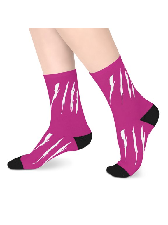 Effete Feline Claw Marks Scratch Mid-Length Socks