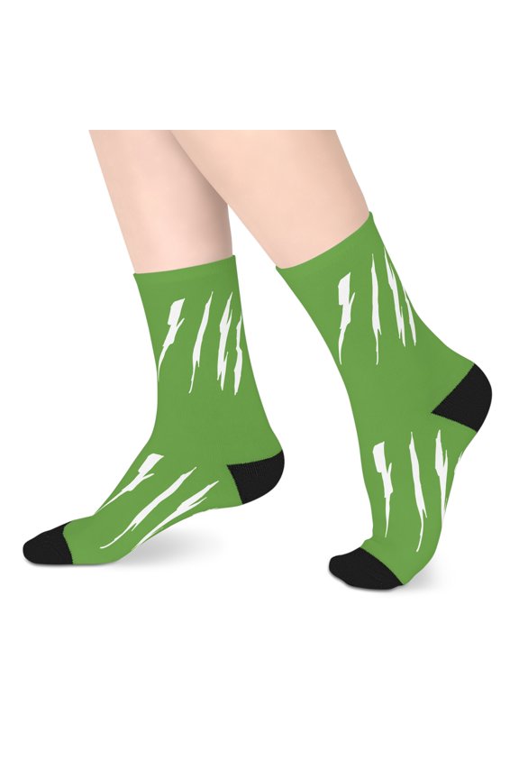 Effete Feline Claw Marks Scratch Mid-Length Socks