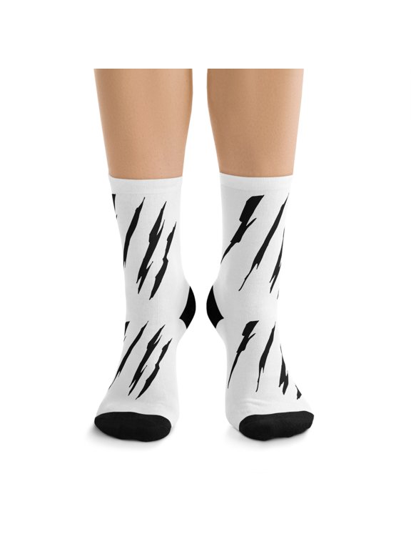 Effete Feline Claw Marks Scratch Recycled Poly Socks