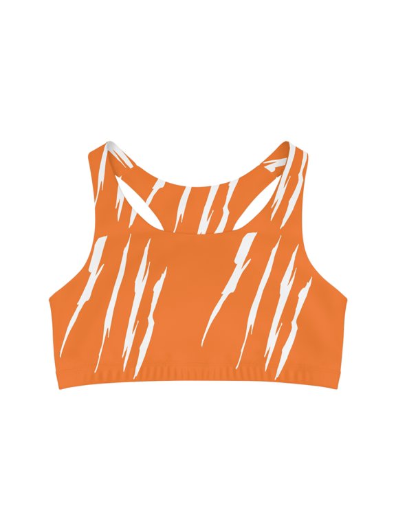 Effete Feline Claw Marks Scratch Seamless Sports Bra (AOP)