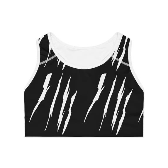 Effete Feline Claw Marks Scratch Sports Bra (AOP)