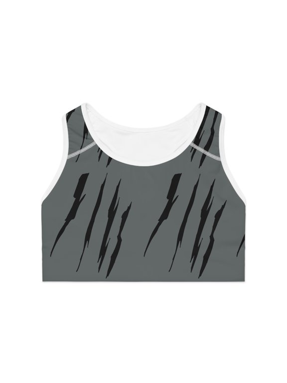 Effete Feline Claw Marks Scratch Sports Bra (AOP)