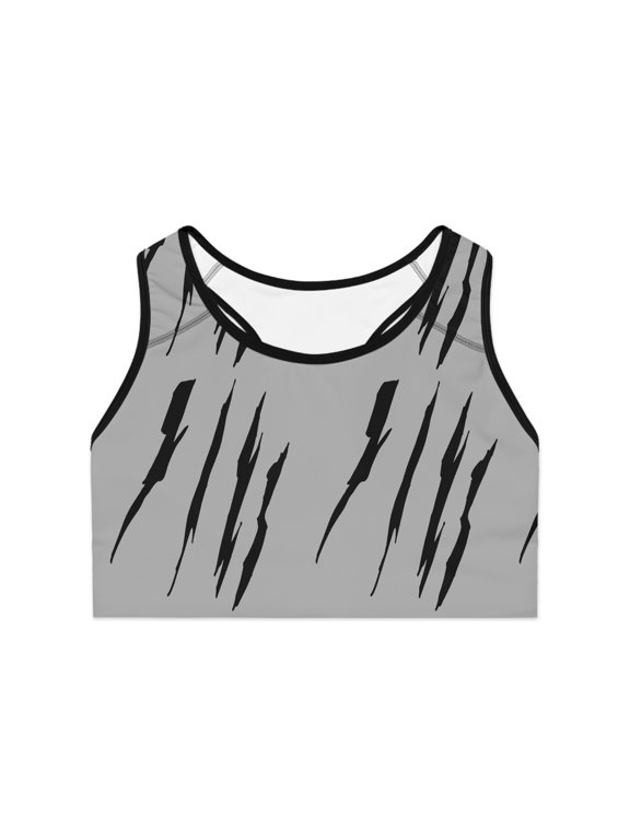 Effete Feline Claw Marks Scratch Sports Bra (AOP)