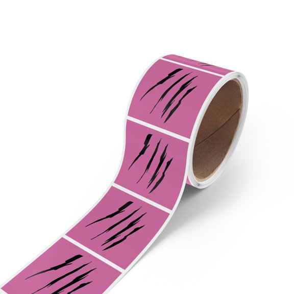 Effete Feline Claw Marks Scratch Square Sticker Label Rolls