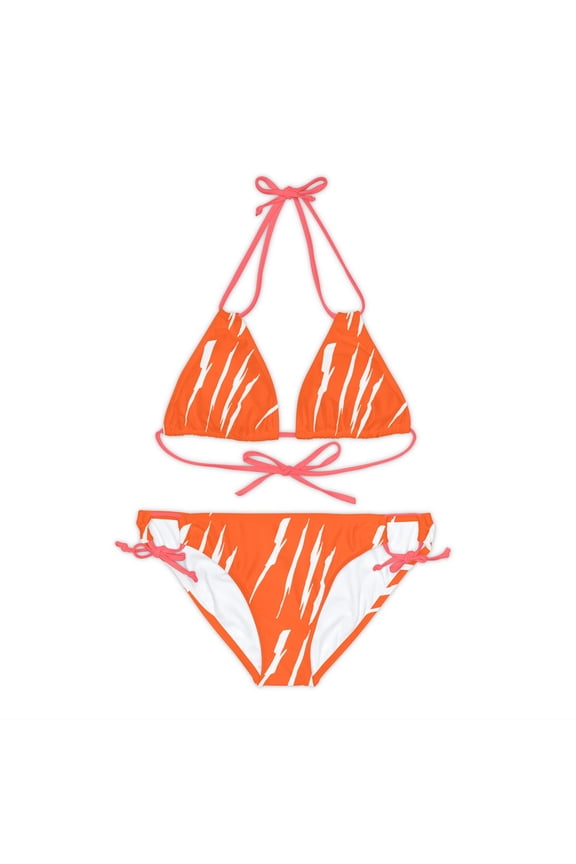 Effete Feline Claw Marks Scratch Strappy Bikini Set (AOP)