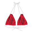 thumbnail image 1 of Effete Feline Claw Marks Scratch Strappy Triangle Bikini Top (AOP), 1 of 4