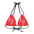thumbnail image 1 of Effete Feline Claw Marks Scratch Strappy Triangle Bikini Top (AOP), 1 of 4