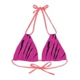 thumbnail image 1 of Effete Feline Claw Marks Scratch Strappy Triangle Bikini Top (AOP), 1 of 4