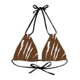 thumbnail image 1 of Effete Feline Claw Marks Scratch Strappy Triangle Bikini Top (AOP), 1 of 4