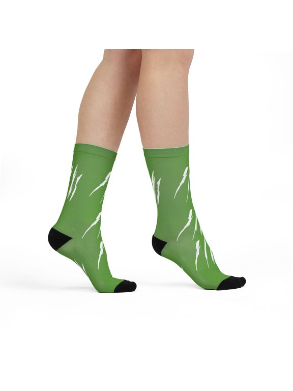 Effete Feline Claw Marks Scratch Sublimation Crew Socks