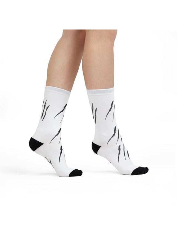 Effete Feline Claw Marks Scratch Sublimation Crew Socks