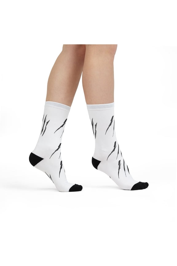 Effete Feline Claw Marks Scratch Sublimation Crew Socks