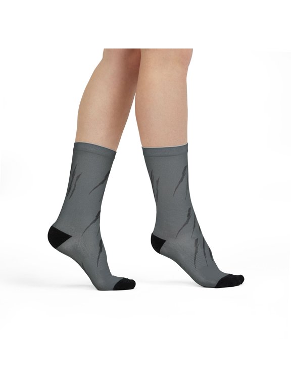 Effete Feline Claw Marks Scratch Sublimation Crew Socks