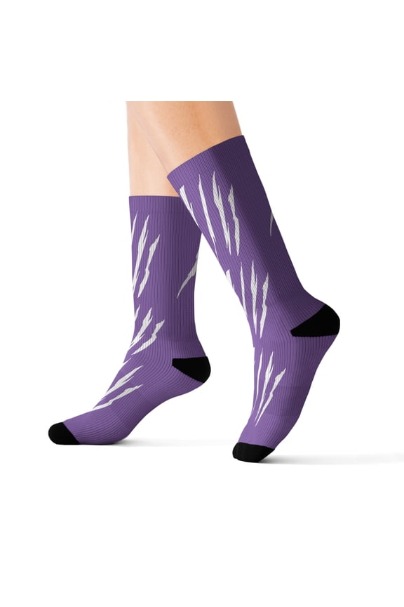 Effete Feline Claw Marks Scratch Sublimation Socks