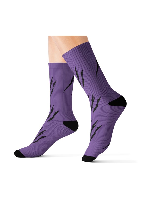 Effete Feline Claw Marks Scratch Sublimation Socks