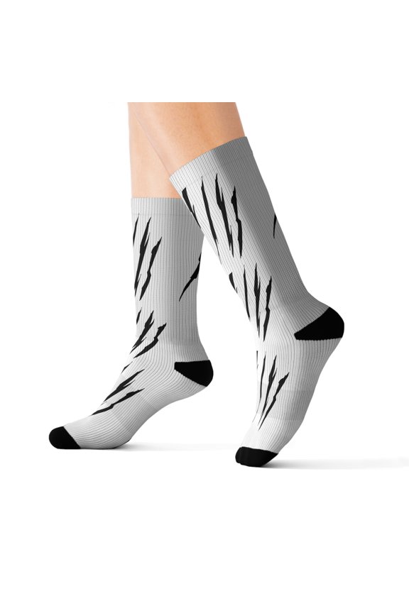 Effete Feline Claw Marks Scratch Sublimation Socks