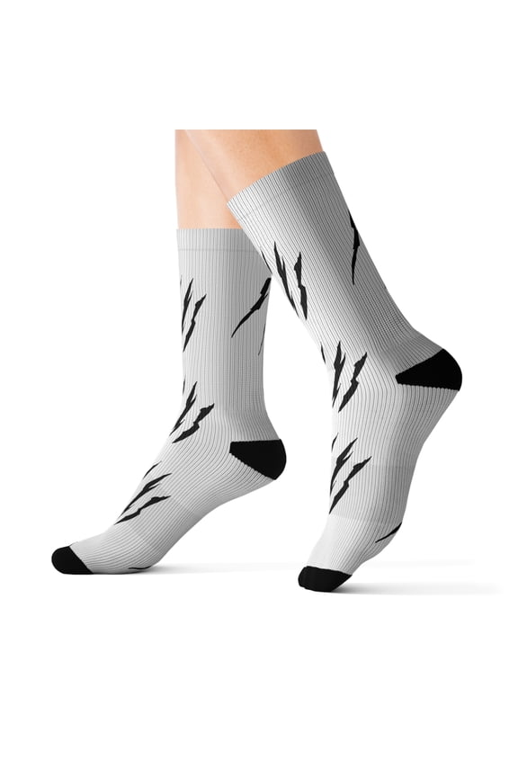 Effete Feline Claw Marks Scratch Sublimation Socks