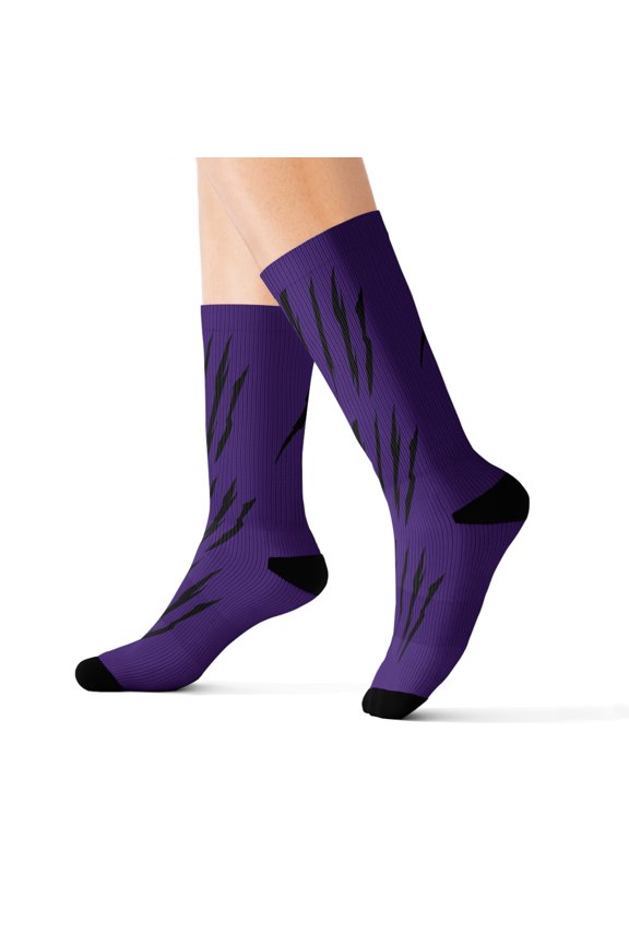 Effete Feline Claw Marks Scratch Sublimation Socks