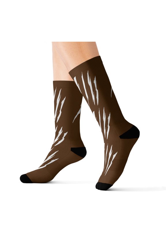 Effete Feline Claw Marks Scratch Sublimation Socks