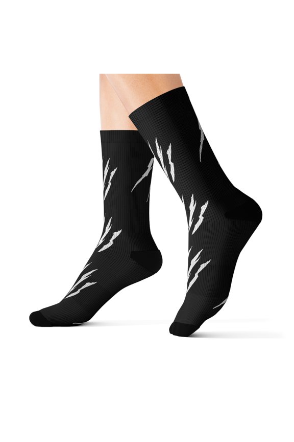 Effete Feline Claw Marks Scratch Sublimation Socks