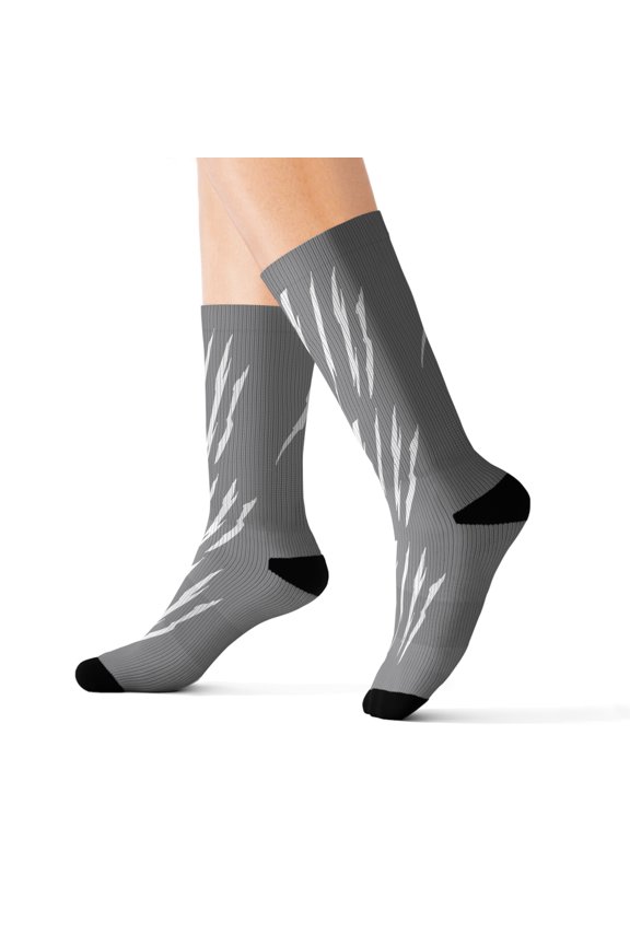 Effete Feline Claw Marks Scratch Sublimation Socks