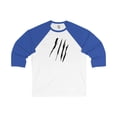 thumbnail image 1 of Effete Feline Claw Marks Scratch Unisex 3\4 Sleeve Baseball Tee, 1 of 2