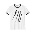thumbnail image 1 of Effete Feline Claw Marks Scratch Unisex Cotton Ringer T-Shirt, 1 of 4