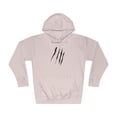 thumbnail image 1 of Effete Feline Claw Marks Scratch Unisex Fleece Hoodie, 1 of 4